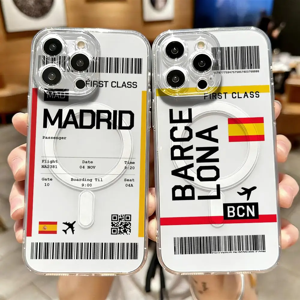 Phone Accessories Magnetic - Travel Plane Ticket Spain Phone Case