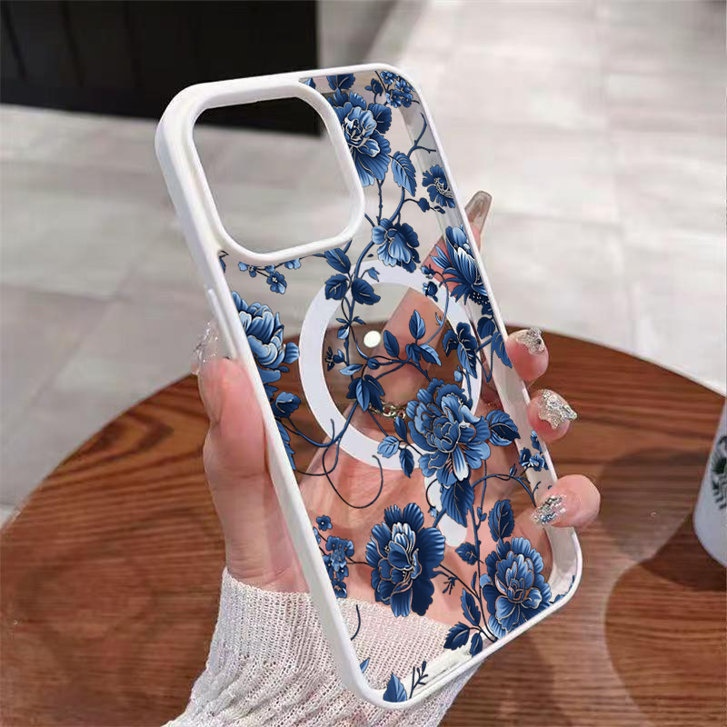 Luxury Vintage Blue Floral Mag - Phone Accessories Magnetic review and price