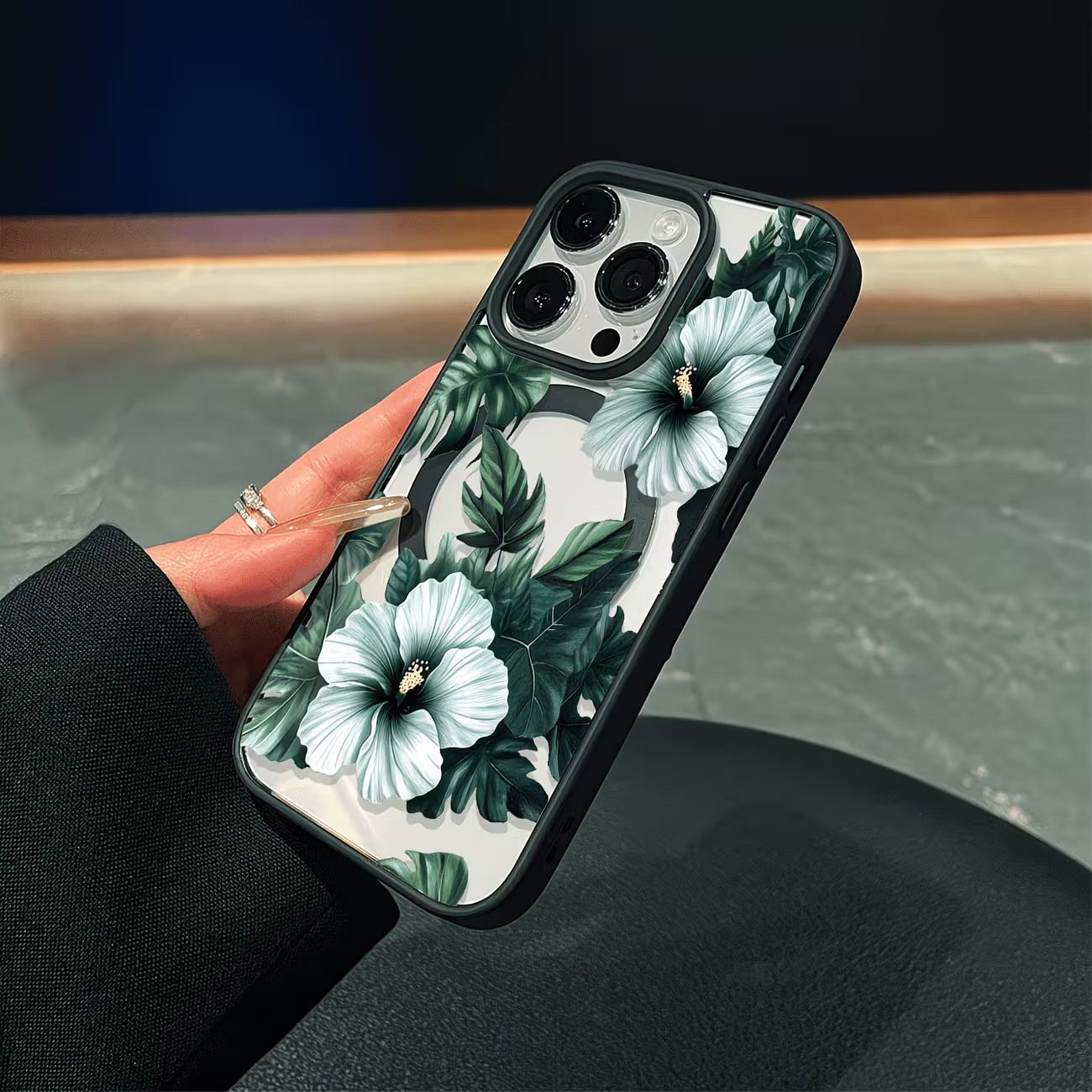 Green Floral Print Phone Case  - Phone Accessories Magnetic review and price